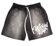 Black Acid Drip Shorts